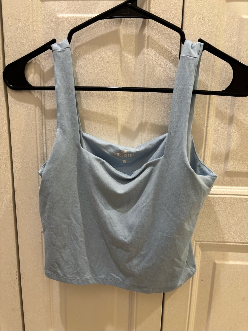 Hollister Pale Blue Cowl-Neck Crop Tank